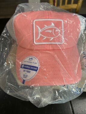 Southern Tide Coral Pink Fish Patch Hat